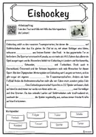 Vorschau - Unterrichtsreihen - Eishockey Lückentext mit Wortspeicher Hörverstehen und Suchsel - Seite 1