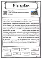Vorschau - Unterrichtsreihen - Eislaufen Lückentext mit Wortspeicher Hörverstehen und Suchsel - Seite 1