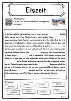 Vorschau - Unterrichtsreihen - Eiszeit Lückentext mit Wortspeicher Hörverstehen und Suchsel - Seite 1