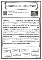 Vorschau - Unterrichtsreihen - Elisabeth von Österreich-Ungarn Lückentext mit Wortspeicher Hörverstehen und Suchsel - Seite 1