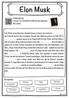 Vorschau - Unterrichtsreihen - Elon Musk Lückentext mit Wortspeicher Hörverstehen und Suchsel - Seite 1