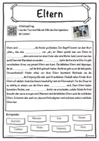 Vorschau - Unterrichtsreihen - Eltern Lückentext mit Wortspeicher Hörverstehen und Suchsel - Seite 1