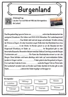 Vorschau - Unterrichtsreihen - Burgenland Lückentext mit Wortspeicher Hörverstehen und Suchsel - Seite 1