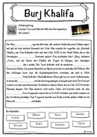 Vorschau - Unterrichtsreihen - Burj Khalifa Lückentext mit Wortspeicher Hörverstehen und Suchsel - Seite 1