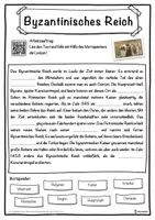 Vorschau - Unterrichtsreihen - Byzantinisches Reich Lückentext mit Wortspeicher Hörverstehen und Suchsel - Seite 1
