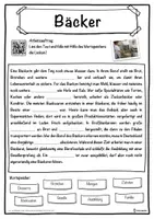 Vorschau - Unterrichtsreihen - Bäcker Lückentext mit Wortspeicher Hörverstehen und Suchsel - Seite 1