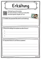 Vorschau - Unterrichtsreihen - Erkältung Lückentext mit Wortspeicher Hörverstehen und Suchsel - Seite 3
