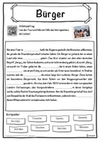 Vorschau - Unterrichtsreihen - Bürger Lückentext mit Wortspeicher Hörverstehen und Suchsel - Seite 1