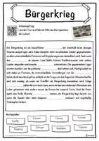 Vorschau - Unterrichtsreihen - Bürgerkrieg Lückentext mit Wortspeicher Hörverstehen und Suchsel - Seite 1