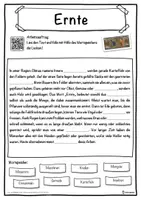 Vorschau - Unterrichtsreihen - Ernte Lückentext mit Wortspeicher Hörverstehen und Suchsel - Seite 1