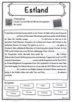 Vorschau - Unterrichtsreihen - Estland Lückentext mit Wortspeicher Hörverstehen und Suchsel - Seite 1