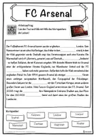 Vorschau - Unterrichtsreihen - FC Arsenal Lückentext mit Wortspeicher Hörverstehen und Suchsel - Seite 1