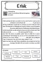 Vorschau - Unterrichtsreihen - Ethik Lückentext mit Wortspeicher Hörverstehen und Suchsel - Seite 1