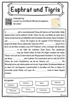 Vorschau - Unterrichtsreihen - Euphrat und Tigris Lückentext mit Wortspeicher Hörverstehen und Suchsel - Seite 1