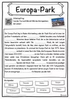 Vorschau - Unterrichtsreihen - Europa-Park Lückentext mit Wortspeicher Hörverstehen und Suchsel - Seite 1