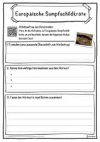 Vorschau - Unterrichtsreihen - Europäische Sumpfschildkröte Lückentext mit Wortspeicher Hörverstehen und Suchsel - Seite 3