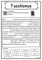Vorschau - Unterrichtsreihen - Faschismus Lückentext mit Wortspeicher Hörverstehen und Suchsel - Seite 1