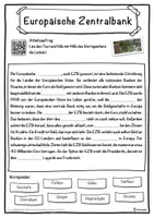 Vorschau - Unterrichtsreihen - Europäische Zentralbank Lückentext mit Wortspeicher Hörverstehen und Suchsel - Seite 1