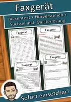 Vorschau - Unterrichtsreihen - Faxgerät Lückentext mit Wortspeicher Hörverstehen und Suchsel - Deckblatt