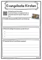 Vorschau - Unterrichtsreihen - Evangelische Kirchen Lückentext mit Wortspeicher Hörverstehen und Suchsel - Seite 3
