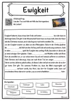 Vorschau - Unterrichtsreihen - Ewigkeit Lückentext mit Wortspeicher Hörverstehen und Suchsel - Seite 1