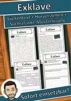 Vorschau - Unterrichtsreihen - Exklave Lückentext mit Wortspeicher Hörverstehen und Suchsel - Deckblatt