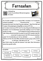 Vorschau - Unterrichtsreihen - Fernsehen Lückentext mit Wortspeicher Hörverstehen und Suchsel - Seite 1