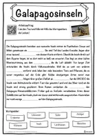 Vorschau - Unterrichtsreihen - Galapagosinseln Lückentext mit Wortspeicher Hörverstehen und Suchsel - Seite 1