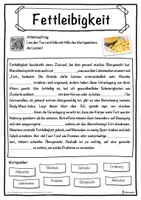 Vorschau - Unterrichtsreihen - Fettleibigkeit Lückentext mit Wortspeicher Hörverstehen und Suchsel - Seite 1