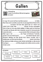 Vorschau - Unterrichtsreihen - Gallien Lückentext mit Wortspeicher Hörverstehen und Suchsel - Seite 1