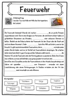 Vorschau - Unterrichtsreihen - Feuerwehr Lückentext mit Wortspeicher Hörverstehen und Suchsel - Seite 1