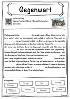Vorschau - Unterrichtsreihen - Gegenwart Lückentext mit Wortspeicher Hörverstehen und Suchsel - Seite 1