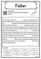 Vorschau - Unterrichtsreihen - Fieber Lückentext mit Wortspeicher Hörverstehen und Suchsel - Seite 1