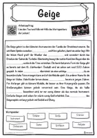 Vorschau - Unterrichtsreihen - Geige Lückentext mit Wortspeicher Hörverstehen und Suchsel - Seite 1