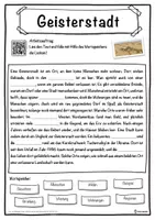 Vorschau - Unterrichtsreihen - Geisterstadt Lückentext mit Wortspeicher Hörverstehen und Suchsel - Seite 1