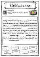 Vorschau - Unterrichtsreihen - Geldwäsche Lückentext mit Wortspeicher Hörverstehen und Suchsel - Seite 1