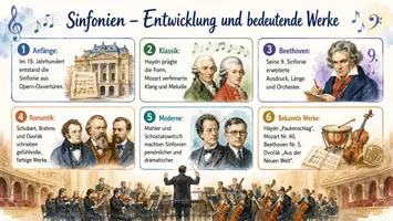 Vorschau - Arbeitsblätter - Arbeitsblatt "Sinfonien - Entwicklung und bedeutende Werke" + interaktive Lösung & MP3 + Infografik - Seite 2