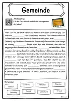 Vorschau - Unterrichtsreihen - Gemeinde Lückentext mit Wortspeicher Hörverstehen und Suchsel - Seite 1