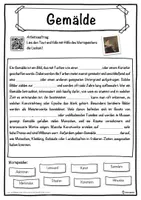 Vorschau - Unterrichtsreihen - Gemälde Lückentext mit Wortspeicher Hörverstehen und Suchsel - Seite 1