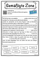 Vorschau - Unterrichtsreihen - Gemäßigte Zone Lückentext mit Wortspeicher Hörverstehen und Suchsel - Seite 1