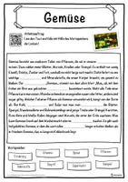 Vorschau - Unterrichtsreihen - Gemüse Lückentext mit Wortspeicher Hörverstehen und Suchsel - Seite 1