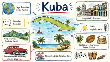 Vorschau - Arbeitsblätter - Arbeitsblätter zum Thema "Kuba" + Lösung & MP3 + Infografik - Seite 1