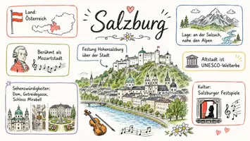 Vorschau - Arbeitsblätter - Lernposter + AB mit Fragen zum Thema "Salzburg" + Lösungsblatt + Infografik - Seite 2