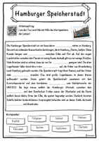 Vorschau - Unterrichtsreihen - Hamburger Speicherstadt Lückentext mit Wortspeicher Hörverstehen und Suchsel - Seite 1
