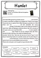 Vorschau - Unterrichtsreihen - Hamlet Lückentext mit Wortspeicher Hörverstehen und Suchsel - Seite 1