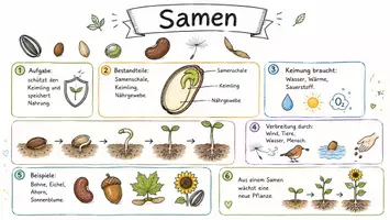 Vorschau - Arbeitsblätter - Arbeitsblatt "Samen" + Onlineübung & MP3 + Infografik - Seite 1