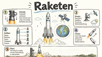 Vorschau - Arbeitsblätter - Arbeitsblätter zum Thema "Rakete" + Lösung & MP3 + Mindmap + Infografik - Seite 1