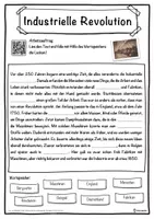 Vorschau - Unterrichtsreihen - Industrielle Revolution Lückentext mit Wortspeicher Hörverstehen und Suchsel - Seite 1