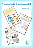 Vorschau - Arbeitsblätter - Sprachwandel, Bedeutungswandel, Dialekt, Anglizismen Heft - Deckblatt