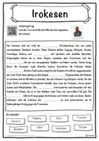 Vorschau - Unterrichtsreihen - Irokesen Lückentext mit Wortspeicher Hörverstehen und Suchsel - Seite 1